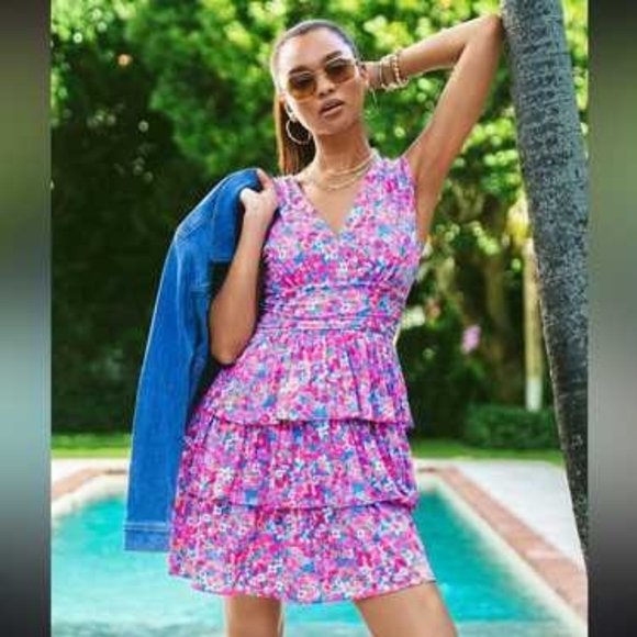 Lilly Pulitzer Aura Pink Baby Bloomer Dress - Size M - Picture 3 of 6